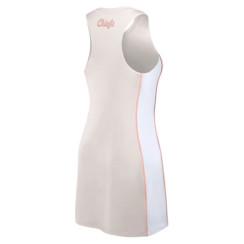 Women's Fanatics Cream Kansas City Chiefs Studio Boost Athletic Half-Zip Dress
