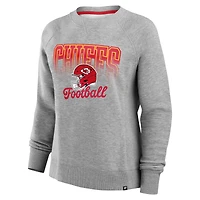 Women's Fanatics Heather Gray Kansas City Chiefs Hit Hard Fleece Pullover Sweatshirt