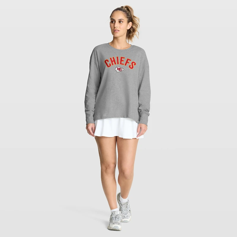 Women's Fanatics Heather Gray Kansas City Chiefs Hometown Legacy Long Sleeve T-Shirt