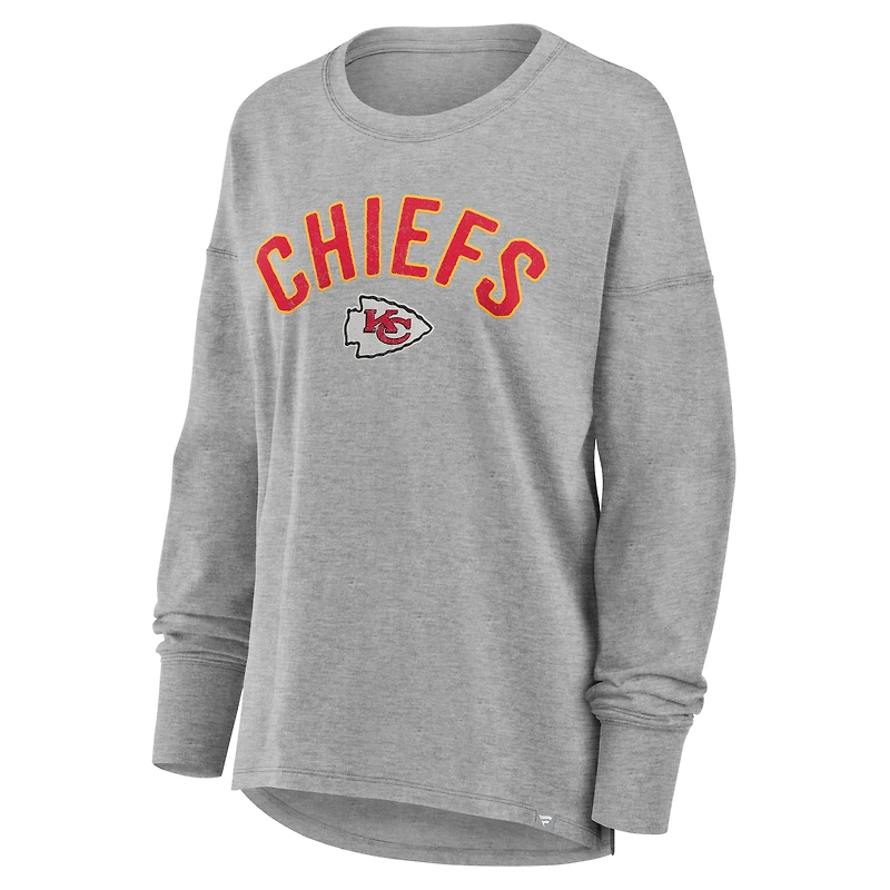 Women's Fanatics Heather Gray Kansas City Chiefs Hometown Legacy Long Sleeve T-Shirt