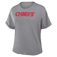 T-shirt boxy tri-blend gris chiné Fanatics pour femme, motif Swing Pass des Chiefs de Kansas City