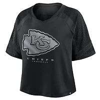 Women's Fanatics Kansas City Chiefs Oversized Raglan V-Neck Blackout Fashion Jersey