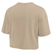 Women's Fanatics Khaki Kansas City Chiefs Elements Super Soft Boxy Cropped T-Shirt