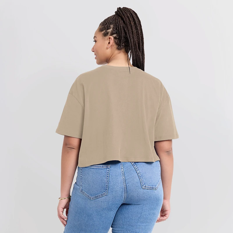 Women's Fanatics Khaki Kansas City Chiefs Elements Super Soft Boxy Cropped T-Shirt