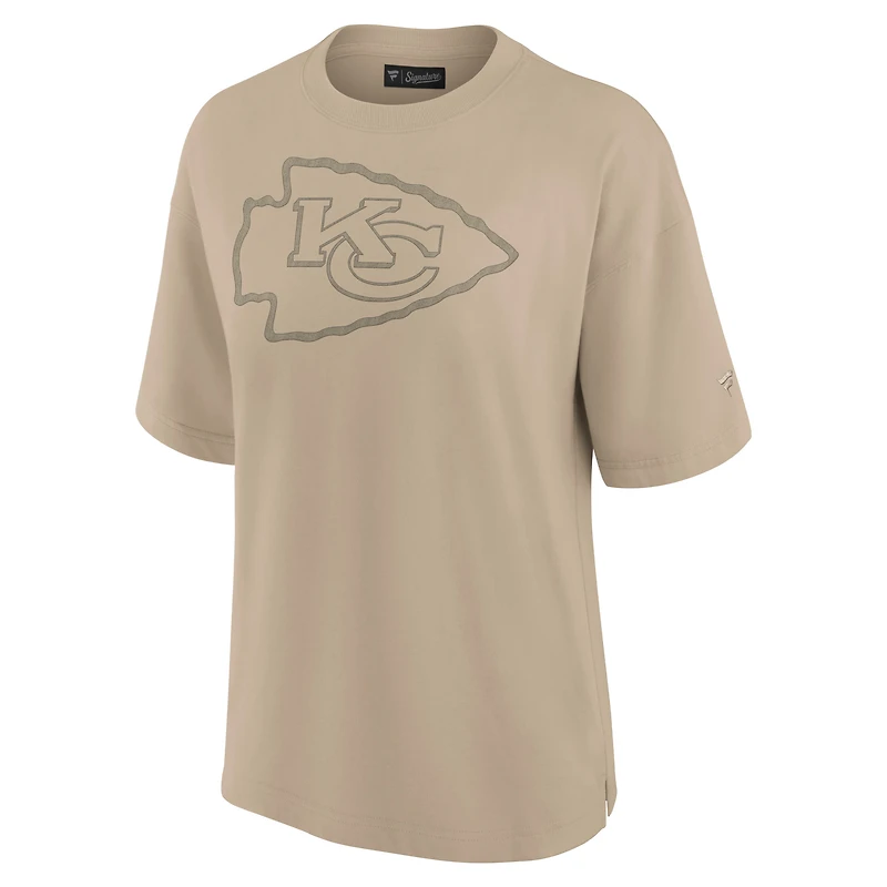 T-shirt surdimensionné Fanatics pour femme, kaki, Kansas City Chiefs