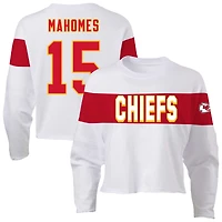 Women's Fanatics Patrick Mahomes Ash Kansas City Chiefs Plus Name & Number T-Shirt