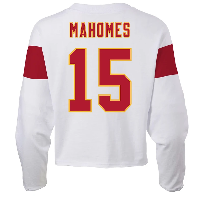 Women's Fanatics Patrick Mahomes Ash Kansas City Chiefs Plus Name & Number T-Shirt