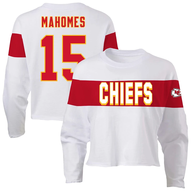 Women's Fanatics Patrick Mahomes Ash Kansas City Chiefs Plus Name & Number T-Shirt