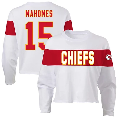 Women's Fanatics Patrick Mahomes Ash Kansas City Chiefs Plus Name & Number T-Shirt
