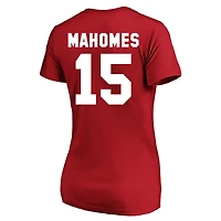 Women's Fanatics Patrick Mahomes Red Kansas City Chiefs Plus Name & Number V-Neck T-Shirt