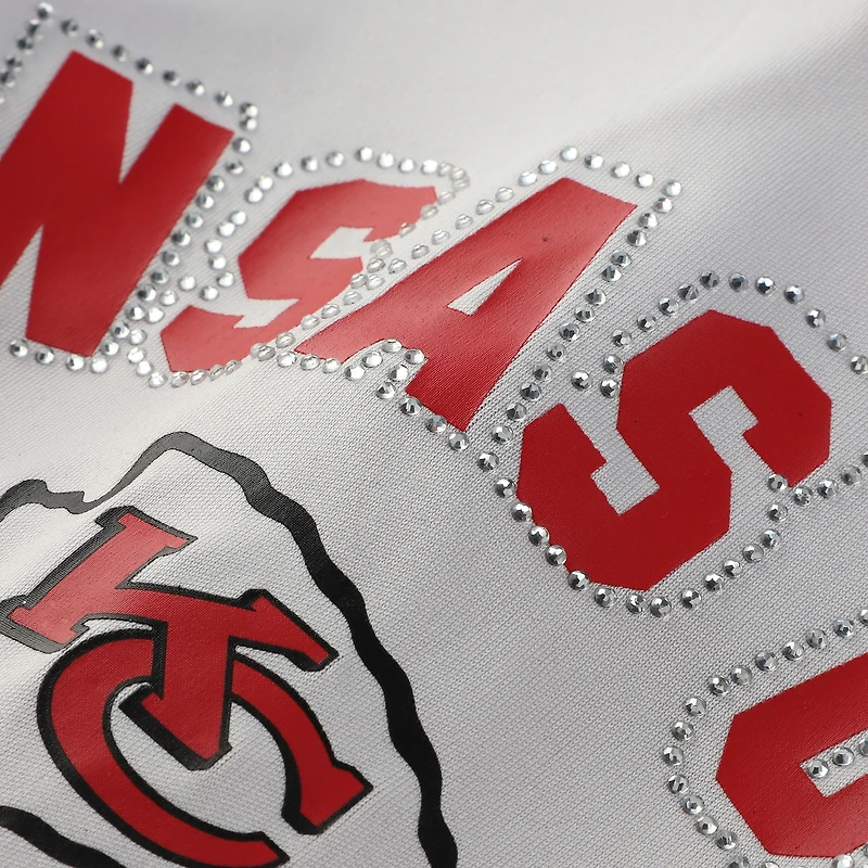 Women's Fanatics Patrick Mahomes White Kansas City Chiefs Plus Bling V-Neck T-Shirt