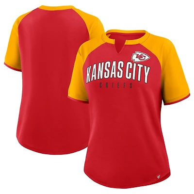 T-shirt Fanatics rouge/or pour femme, avantage en hauteur, Kansas City Chiefs