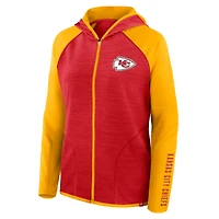 Women's Fanatics Red/Gold Kansas City Chiefs Redzone End Around Pass Raglan Full-Zip Hoodie