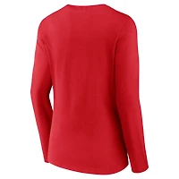Women's Fanatics Red Kansas City Chiefs 2024 AFC West Division Champions Conquer Long Sleeve V-Neck T-Shirt