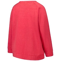 Sweat-shirt raglan délavé à l'acide Fanatics pour femmes, rouge, Kansas City Chiefs