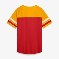 Women's Fanatics Red Kansas City Chiefs Curl Route Athena Lace-Up T-Shirt