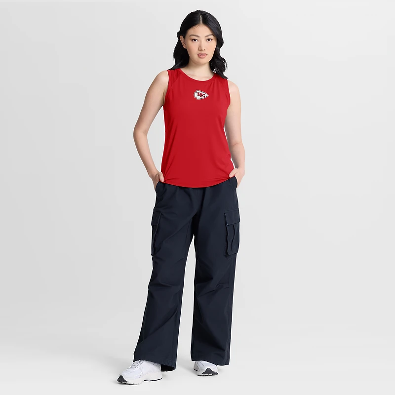 Women's Fanatics Red Kansas City Chiefs Draped Mesh Back Performance Tank Top