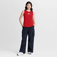 Women's Fanatics Red Kansas City Chiefs Draped Mesh Back Performance​ Tank Top