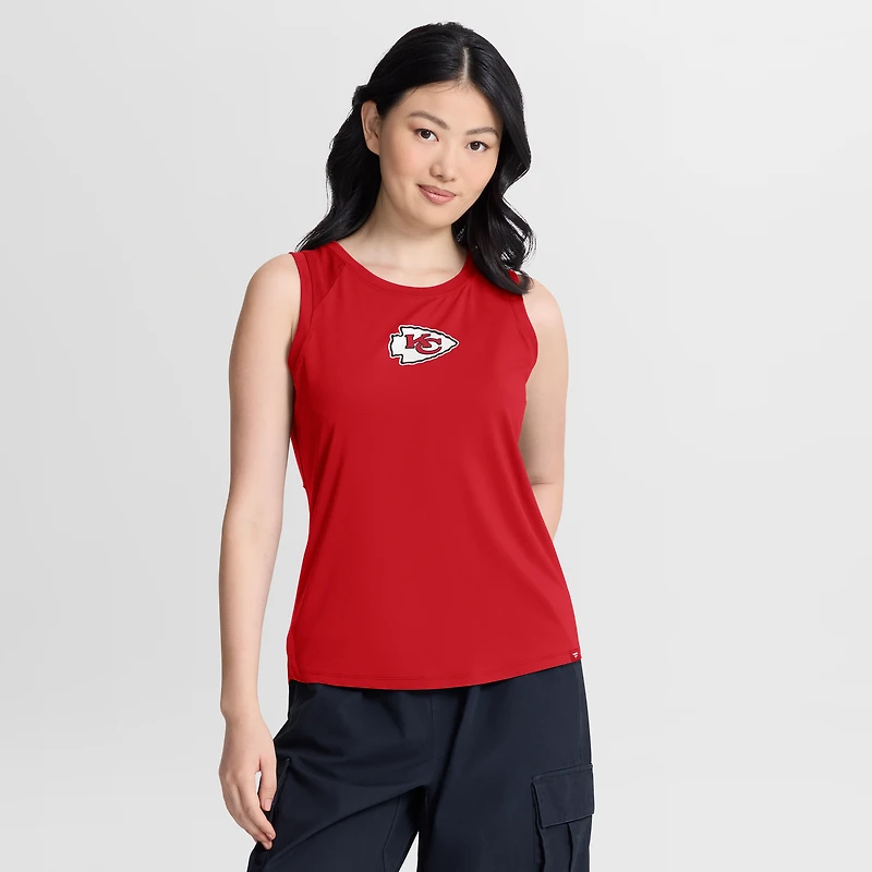 Women's Fanatics Red Kansas City Chiefs Draped Mesh Back Performance Tank Top