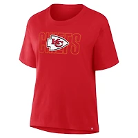 T-shirt rouge Fanatics pour femme des Chiefs de Kansas City « Line Em Up »