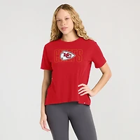 T-shirt rouge Fanatics pour femme des Chiefs de Kansas City « Line Em Up »