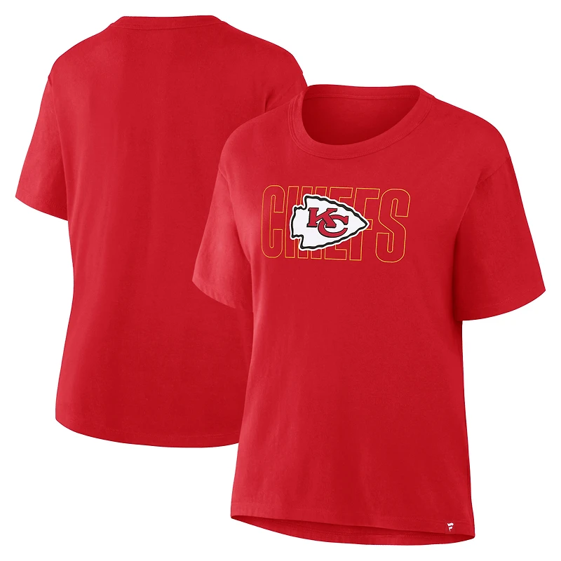 T-shirt rouge Fanatics pour femme des Chiefs de Kansas City « Line Em Up »