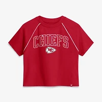 Women's Fanatics Red Kansas City Chiefs Offensive Scheme Raglan Tri-Blend Cropped Top