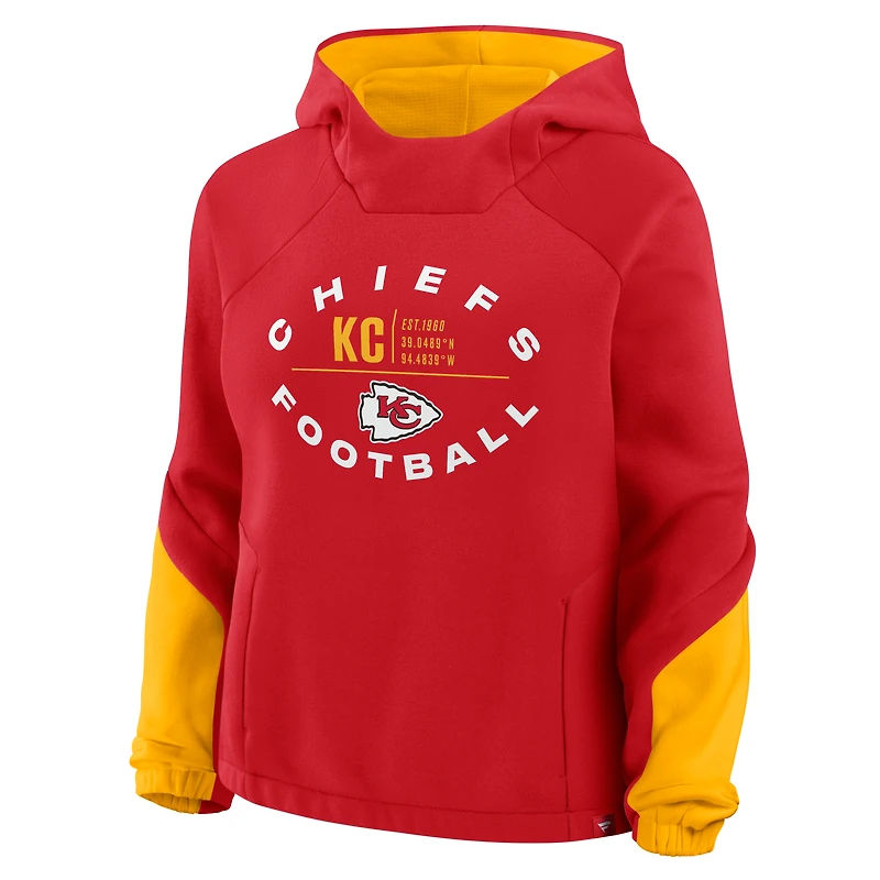 Sweat à capuche surdimensionné Redzone Bubble Screen pour femmes Fanatics Red Kansas City Chiefs