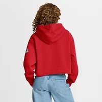 Sweat à capuche court surdimensionné rouge Kansas City Chiefs pour femme Fanatics