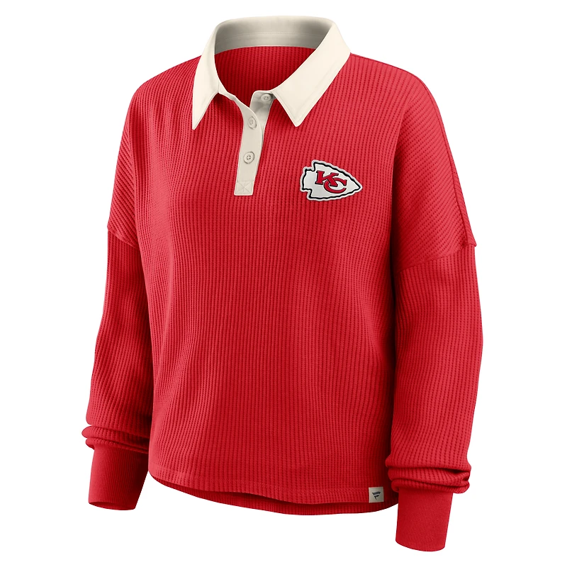 T-shirt thermique surdimensionné à manches longues pour femme, motif Kansas City Chiefs, rouge, Hometown