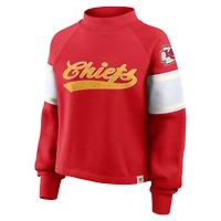Women's Fanatics Red Kansas City Chiefs Oversized Hometown Toss Sweep Mock Neck Pullover