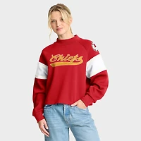 Pull surdimensionné à col montant pour femme Fanatics Red Kansas City Chiefs