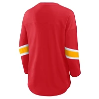 Women's Fanatics Red Kansas City Chiefs Plus Redzone 3/4-Sleeve Scoop Neck T-Shirt