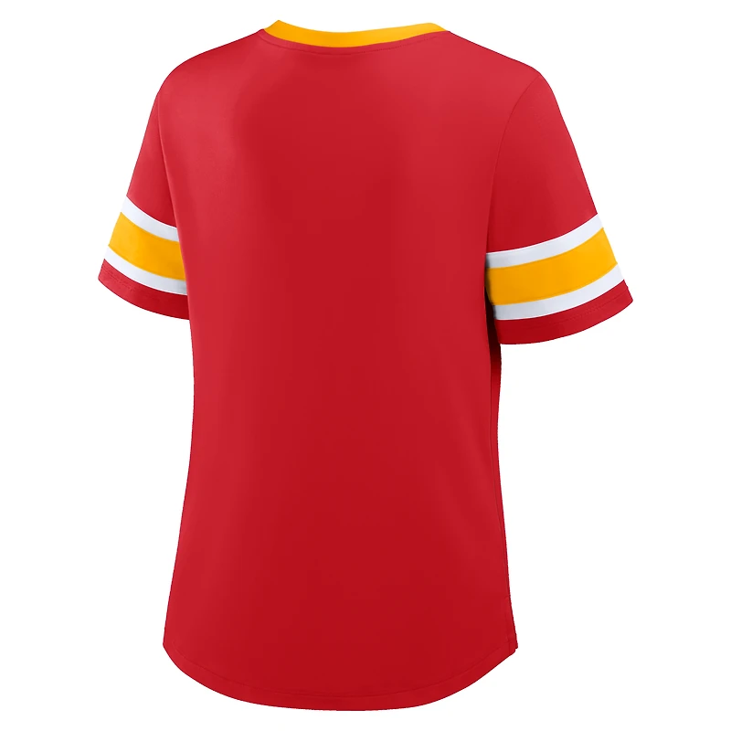 T-shirt à lacets Athena Red Zone Draw Play des Chiefs de Kansas City pour femme