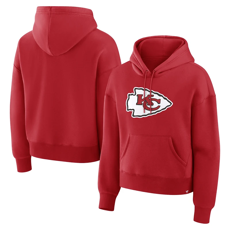 Sweat à capuche Fanatics rouge Kansas City Chiefs pour femme, coupe décontractée, taille haute, modèle Essential Legacy