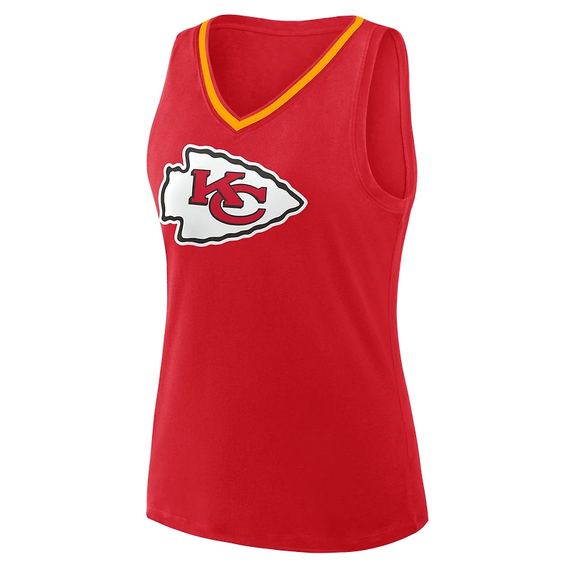 Women's Fanatics Red Kansas City Chiefs Stellar Win V-Neck Tank Top