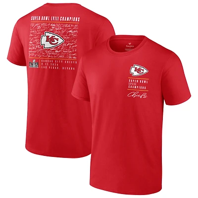 Women's Fanatics Red Kansas City Chiefs Super Bowl LVIII Champions Roster T-Shirt