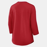 Women's Fanatics  Red Kansas City Chiefs Team First Deceptive Juke 3/4-Sleeve V-Neck T-Shirt