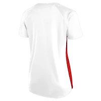 T-shirt à lacets et col en V paillettes pour femmes Fanatics blanc Kansas City Chiefs grande taille