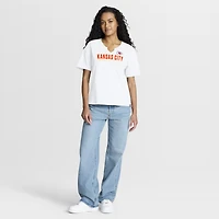 Women's Fanatics White Kansas City Chiefs Redzone Slub Boxy T-Shirt