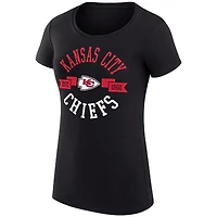 T-shirt à col rond léger et coupe ultra-ajustée G-III 4Her par Carl Banks pour femme, motif City Team des Kansas Chiefs, noir