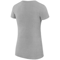 T-shirt léger à col rond et coupe ultra-ajustée G-III 4Her par Carl Banks pour femme, gris chiné, motif City Team des Chiefs de Kansas