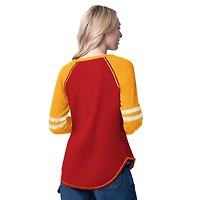 T-shirt à manches longues pour femme G-III 4Her par Carl Banks rouge/or Kansas City Chiefs Winner