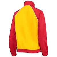 G-III 4Her par Carl Banks pour femmes, rouge Kansas City Chiefs Backfield Raglan - Veste de survêtement entièrement zippée