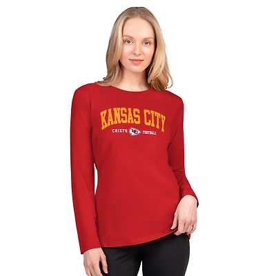 T-shirt à manches longues rouge G-III 4Her pour femme par Carl Banks, « Meilleur jeu » des Kansas City Chiefs