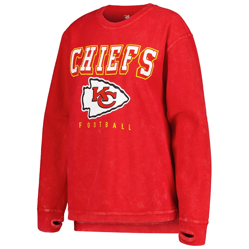 Sweat-shirt en velours côtelé confortable pour femme G-III 4Her by Carl Banks Kansas City Chiefs rouge