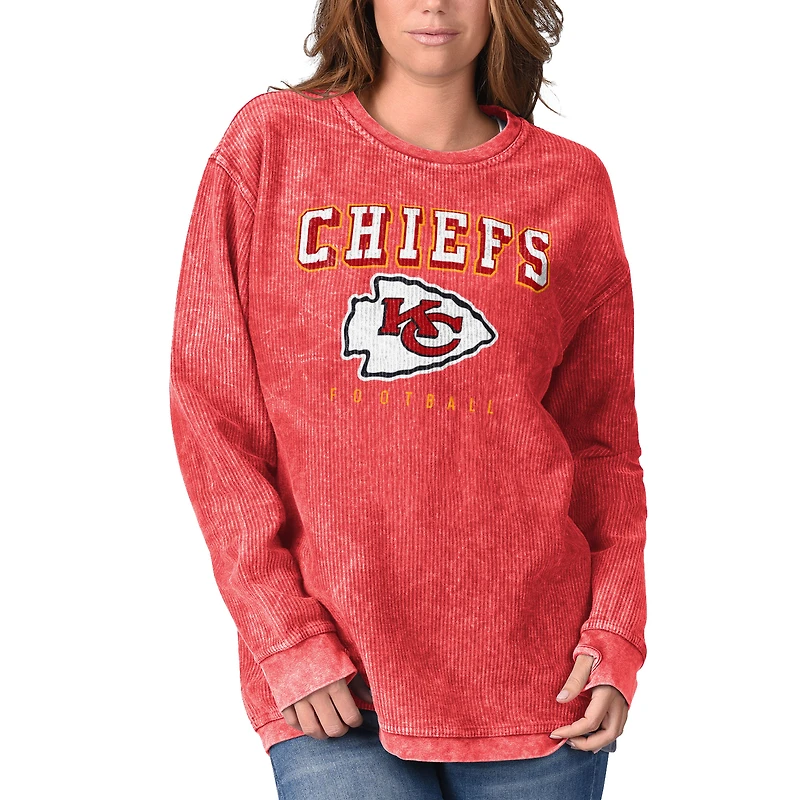 Women's G-III 4Her by Carl Banks Red Kansas City Chiefs Comfy Cord Pullover Sweatshirt