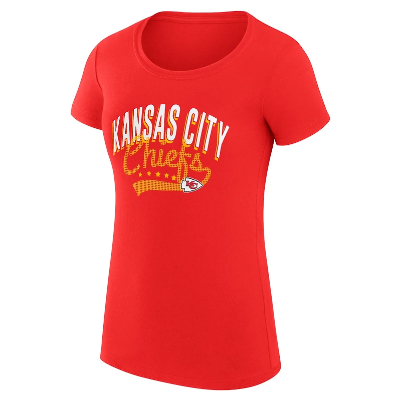 T-shirt léger et ultra-ajusté G-III 4Her pour femme par Carl Banks, rouge, avec logo en filigrane, Kansas City Chiefs