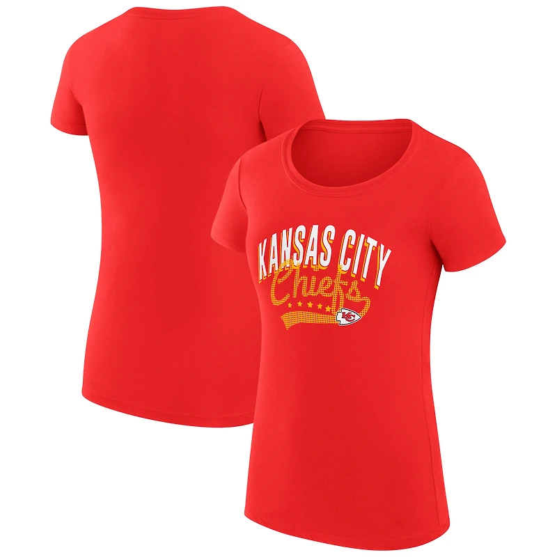 T-shirt léger et ultra-ajusté G-III 4Her pour femme par Carl Banks, rouge, avec logo en filigrane, Kansas City Chiefs