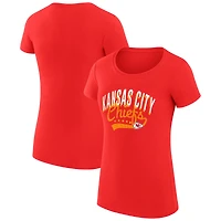 T-shirt léger et ultra-ajusté G-III 4Her pour femme par Carl Banks, rouge, avec logo en filigrane, Kansas City Chiefs